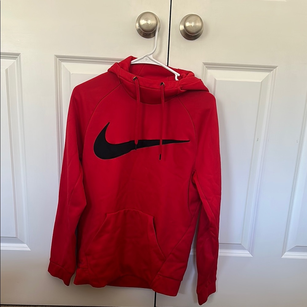Nike Red Hoodie with Black Logo